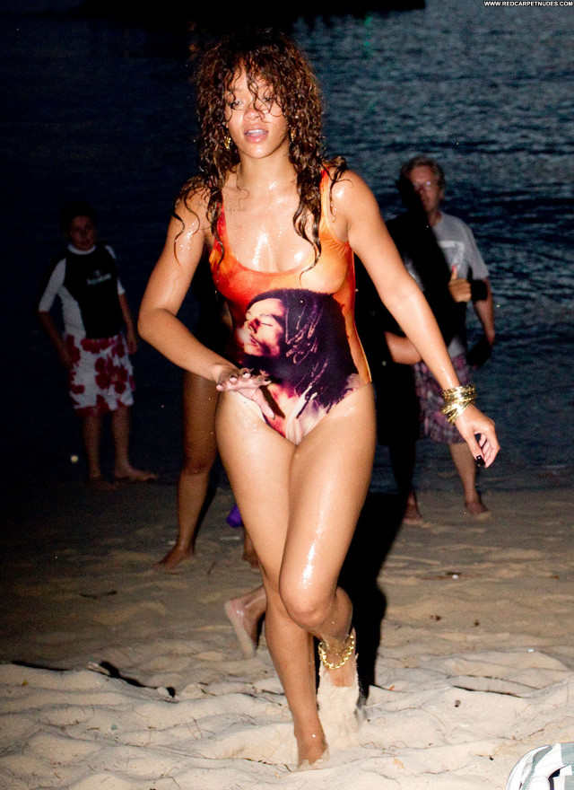 Rihanna Swimsuit Barbados Beautiful Babe Friends Celebrity High