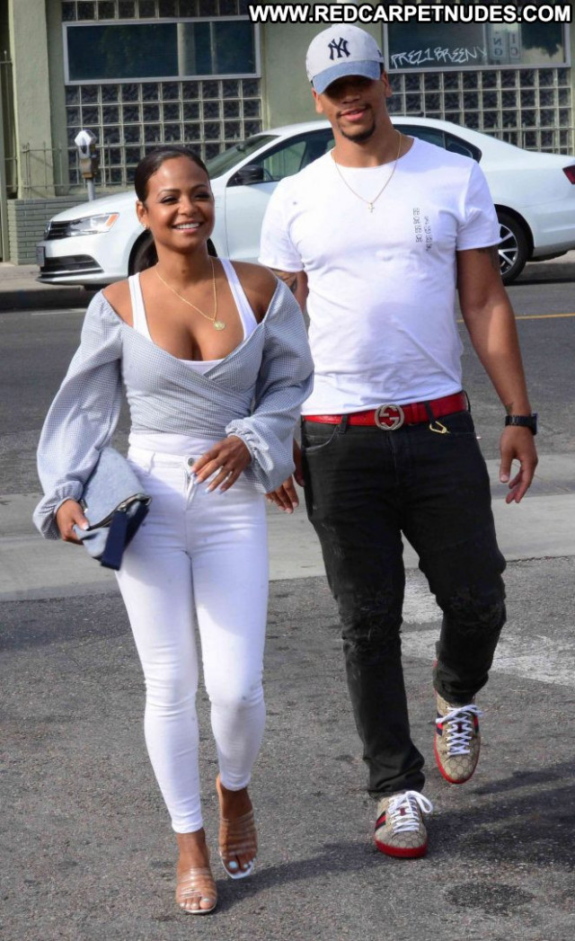 Christina Milian No Source Bra Restaurant Paparazzi Posing Hot