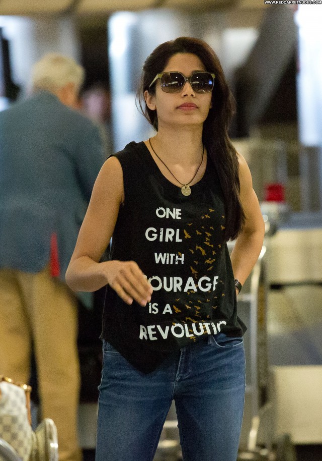 Freida Pinto Lax Airport Lax Airport High Resolution Beautiful Posing