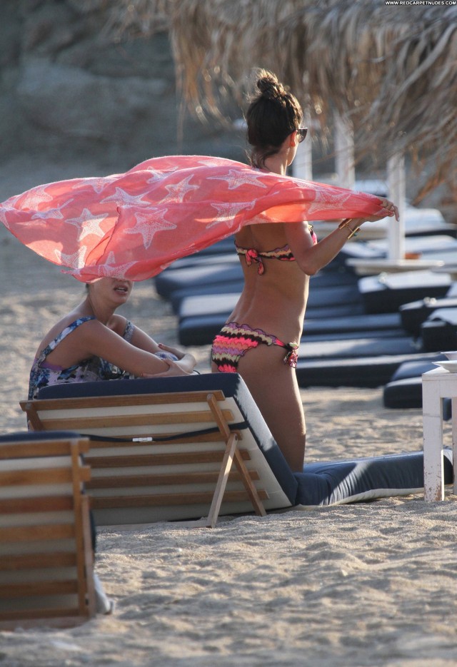 Alessandra Ambrosio Bikini Babe Posing Hot Beautiful Beach Candids