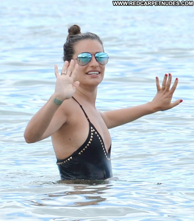 Lea Michele No Source Celebrity Beautiful Posing Hot Babe Swimsuit