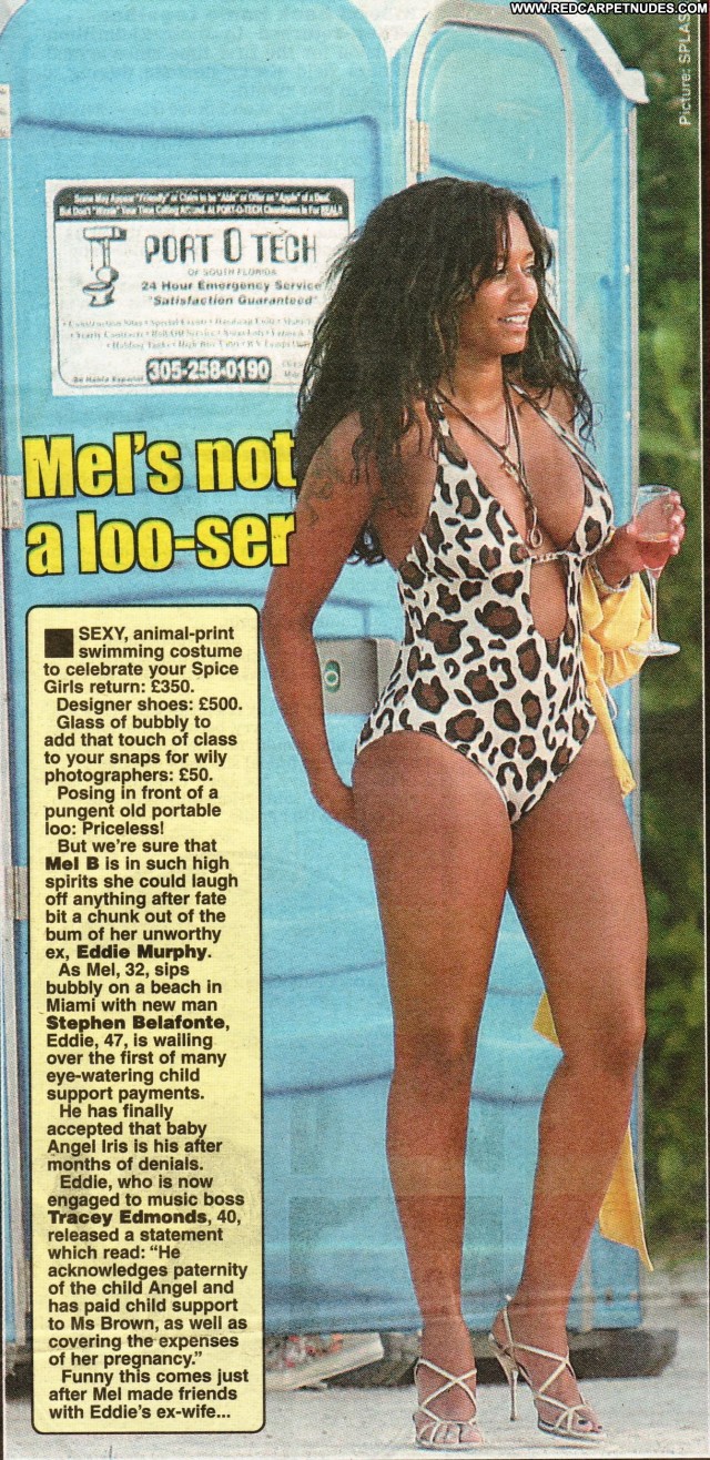 Melanie Brown No Source Cleavage Posing Hot Swimsuit Beautiful Scan
